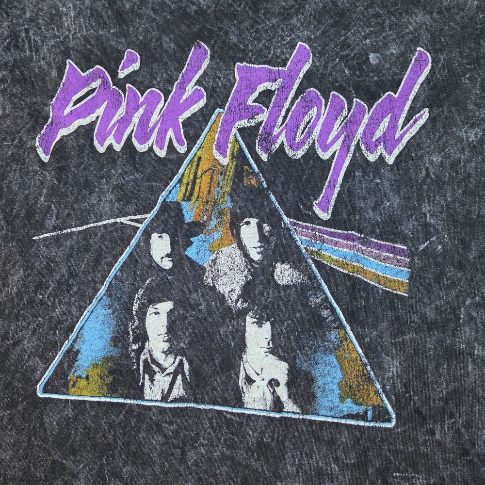 Pink Floyd Graphic Tee Unisex S/M Mineral Wash Short Sleeve Cotton Shirt Black